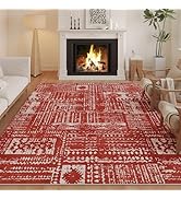 Rugcomf Living Room Rug 5x7 Rug Machine Washable Boho Area Rug Non Slip Moroccan Vintage Low Pile...