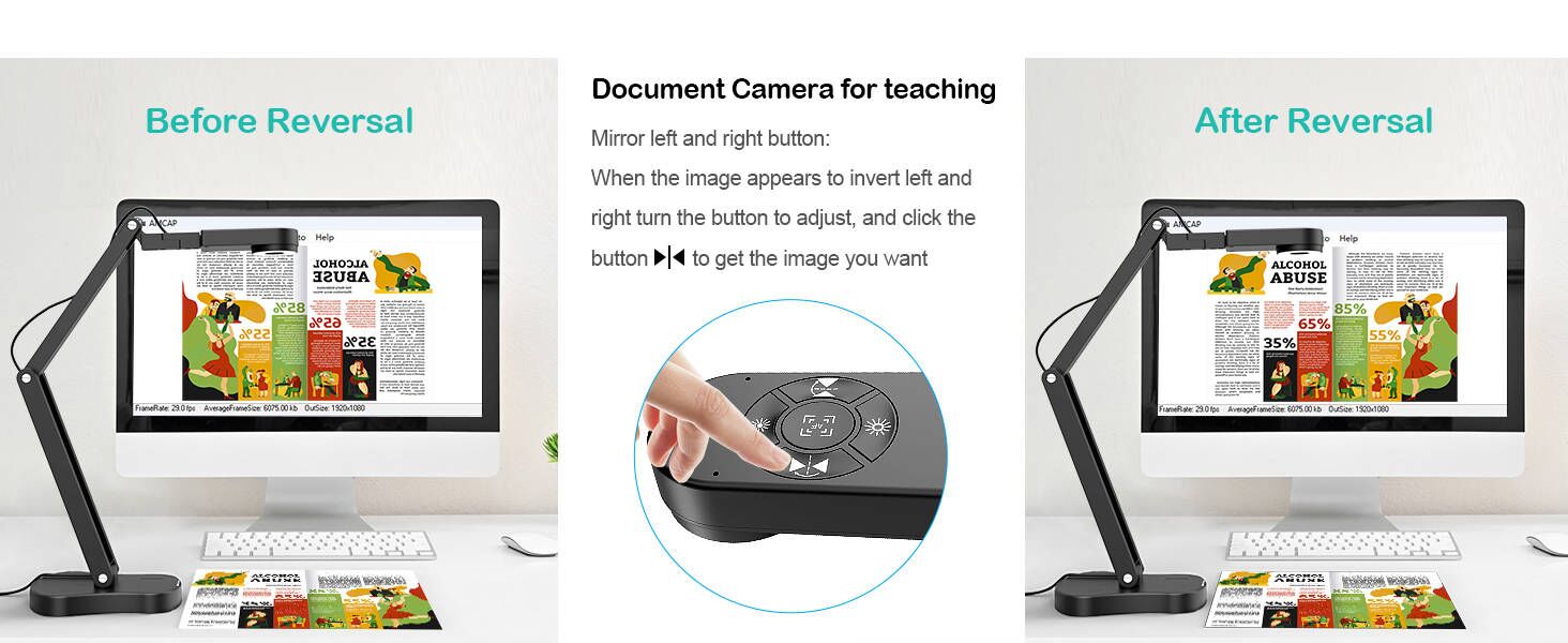 USB document camera teachers classroom teaching 8MP light