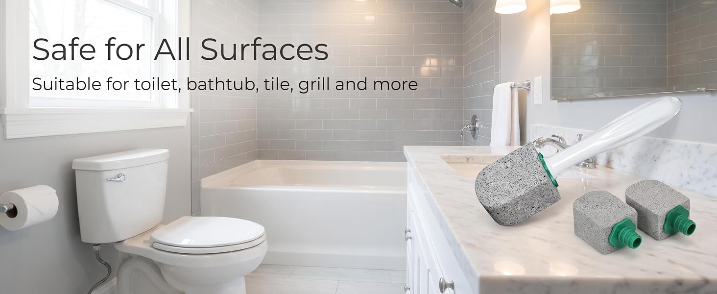 2. Long handle saves your back – clean toilets, tubs, tile without bending.