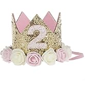Haomaomao Baby Crown Princess Gold Crowns Tiara Crystal Hat Girls First Birthday Gift