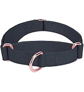 Soft Leather Martingale Dog Collar - Adjustable Rose Gold Limited Slip Collars [Easy to Clean], S...