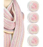 Katech 4x100g Gradient Cake Yarn for Crocheting Knitting-Multicolor Soft Rainbow Cotton Crochet Y...