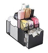  Nifty Coffee Condiment Organizer – Black Countertop Storage Organizer, 