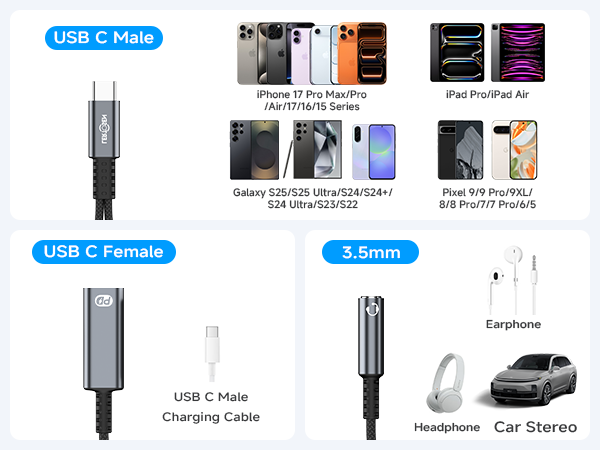 aux cable to usb-c usb to 3.5mm jack audio adapter aux to usbc usb c dongle adapter