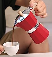 Aluminum moka pot red
