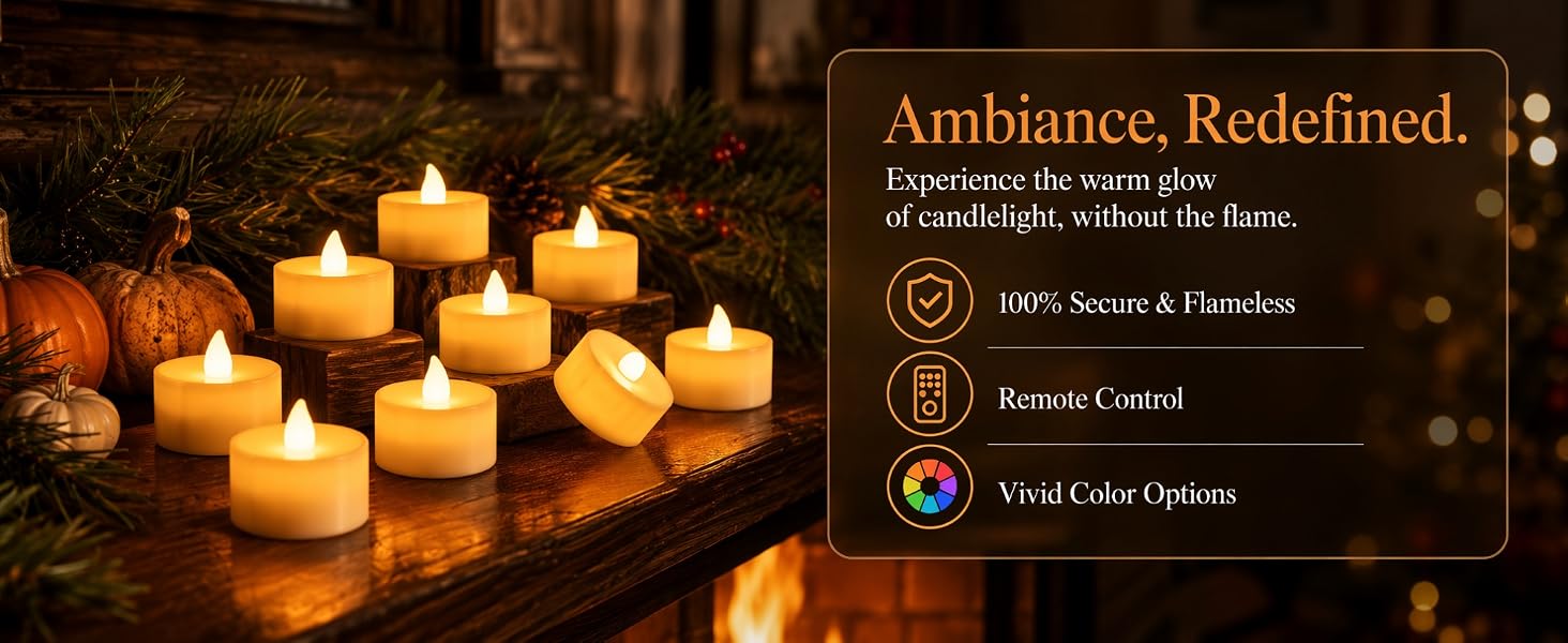 Colorful Flickering Tea Light Flameless Candle