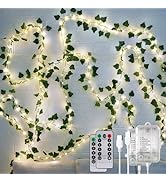OMIKA 2 Pack 40FT 120LED Vine Fairy Lights Battery Operated, 8 Modes &amp; Timer Ivy String Lights wi...