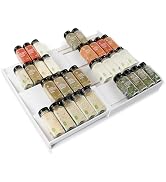 Thalomely Bamboo Spice Drawer Organizer, (Need 3.1” Deep Drawer) Expandable 4 Tier Spice Rack for...