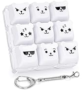 FunisFun Bear Shape Keyboard Fidget Toy, 9-in-1 Clicker Fidget Toy with Bear Expressions, Detacha...