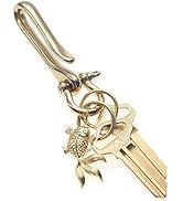 Gold Brass Key Ring,Belt Clip for Keys,Purse Key Holder,Pants Key Hook,Key Fob Keychain,Key Chain...