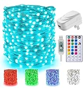 Minetom Color Changing Fairy String Lights: 66 Feet 200 Led Waterproof Twinkle Lights with Remote...