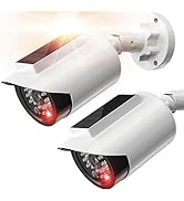 BNT Solar Powered Fake Security Camera, Bullet Shape Fake Surveillance Camera with Red LED Light ...