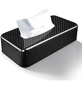 Real Carbon Fiber Tissue Box Cover, Square Facial Tissue Box Holder, 3D TextureTissue Box Cover H...