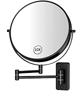 Gospire 9" Large Size Wall Mount Makeup Mirror with 1X/10X Magnification Double-Sided 360° Swivel...