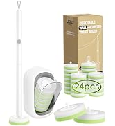 LEGUO Wall Mounted Disposable Toilet Brush System with Holder, Toilet Bowl Cleaning Wand with Gre...