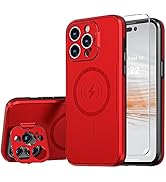 WATEFULL Magnetic Case for iPhone 15 Pro Max Compatible with MagSafe Foldable Stand Camera Protec...