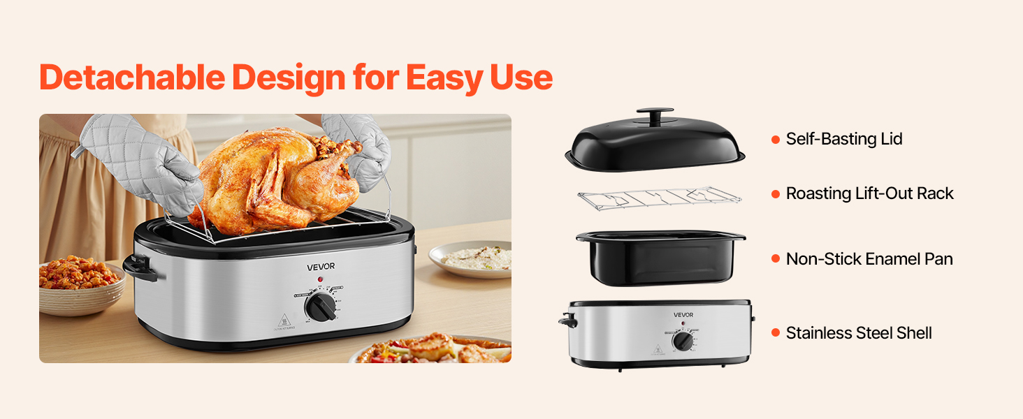 electric roasting pan with lid