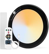 Combuh Black Operated Battery Powered Motion Sensor Ceiling Lights Wireless, Rechargeable 85 Day ...