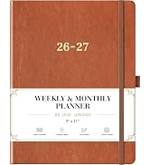 2026-2027 Planner - Academic Planner 2026-2027, July 2026 - June 2027, 9" x 11", Leather Planner ...