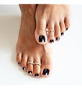 MelodySusie 32Pcs Semi Cured Gel Toe Nail Strips (Black), Pedicure Stickers for Toes, Works with ...