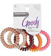 Goody Dentless Spiral Hair Ties, Hair Coils - 5 Ct, Warm Tones, Phone Cord Hair Ties, Secure Hold...