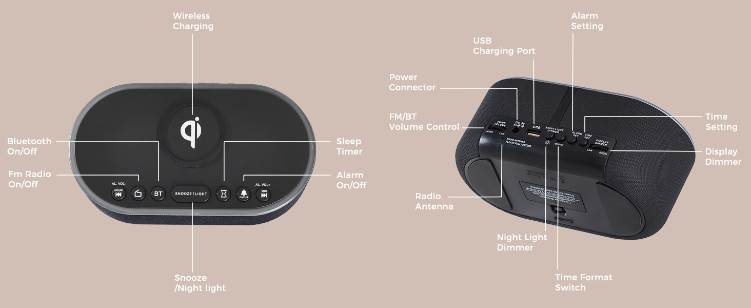 clock radio with charging station