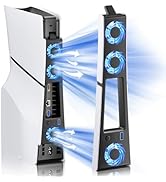 BRHE PS5 Slim Cooling Fan,Quiet Cooling System for PS5 Slim Digital/Discs Edition with 3 Fans/USB...