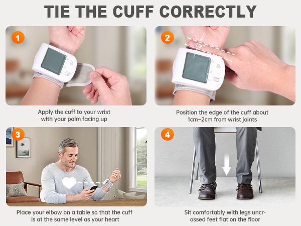 Step-by-step guide for correct wrist cuff placement