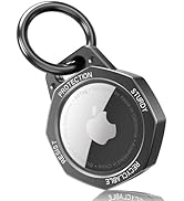 Tieuwant AirTag Holder Case- Aluminum Alloy Keychain for Apple AirTag Tracker (Gunmetal Grey)