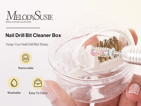 Nail Drill Bit Cleaner Box