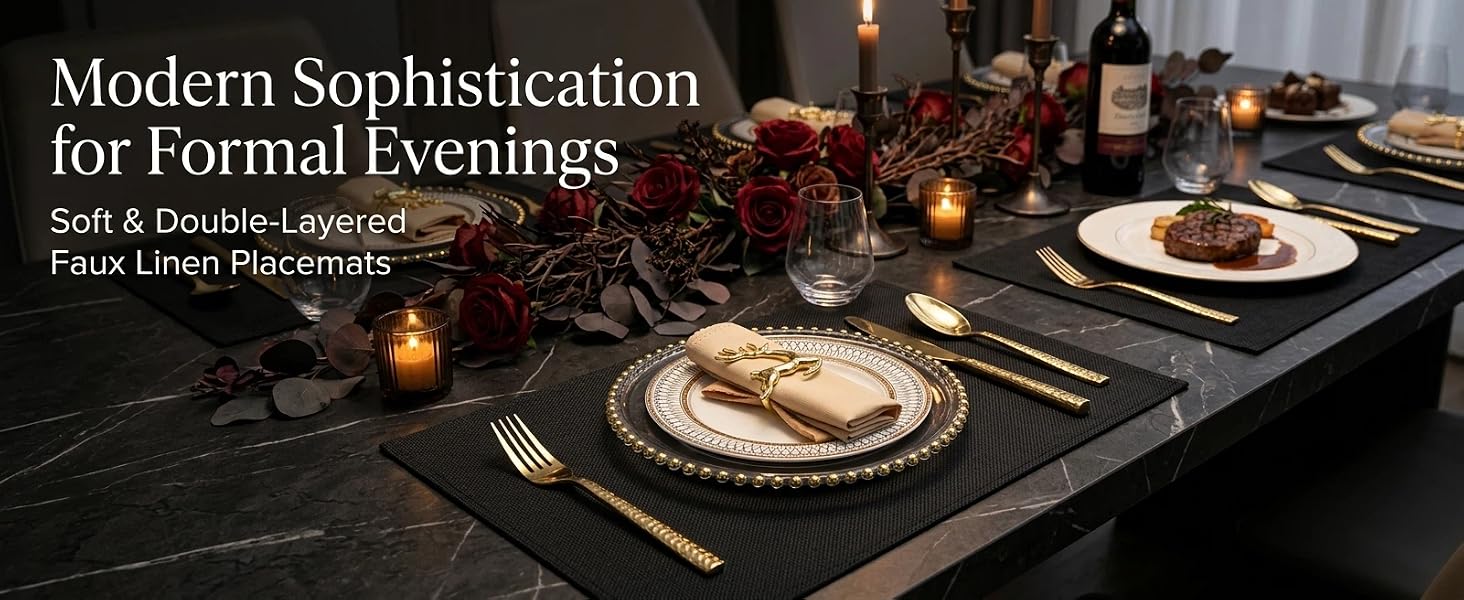 black placemats