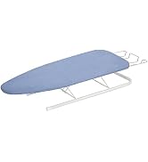 STORAGE MANIAC Tabletop Ironing Board with Iron Rest, All-Iron Frame &amp; Silver Metallic Cover for ...