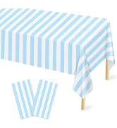 Light Blue and White Stripe Tablecloths