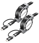 UZAHSK 2 in 1 Retractable USB C to USB C/Lightning Charger Cable,[2Pack 4ft] USB C to Type-C[60W]...