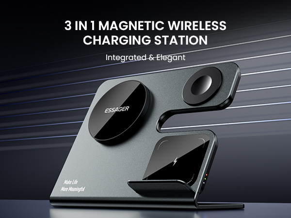3 in 1 Magnetic Wireless Charging Station