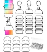FIVEIZERO 90Pcs Swivel Snap Hooks Kit, D Rings for Purse and Slide Buckles, Swivel Hook, Purse Ha...