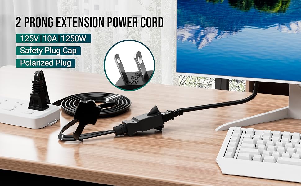 2 PRONG EXTENSION POWER CORD