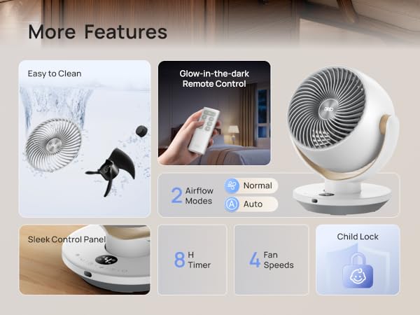 HAF005 White dreo desk fan for bedroom
