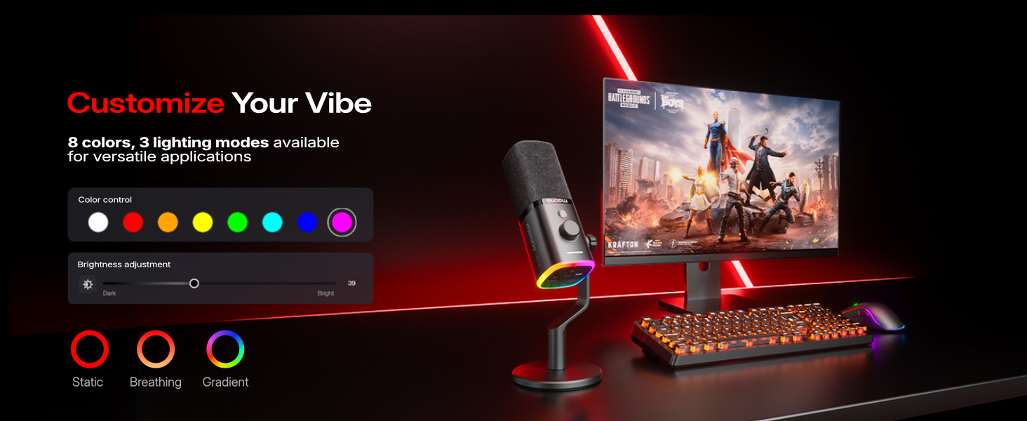 wireless dynamic gaming microphone for pc