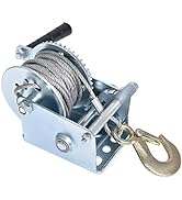 Heavy Duty Hand Winch 600Lbs Hand Crank Strap Gear with 8m Steel Wire Manual Operated Two-Way Rat...