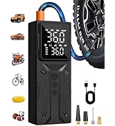 AIRSURE Tire Inflator Portable Air Compressor, High-Speed 150PSI Cordless Air Pump for Car Tires ...