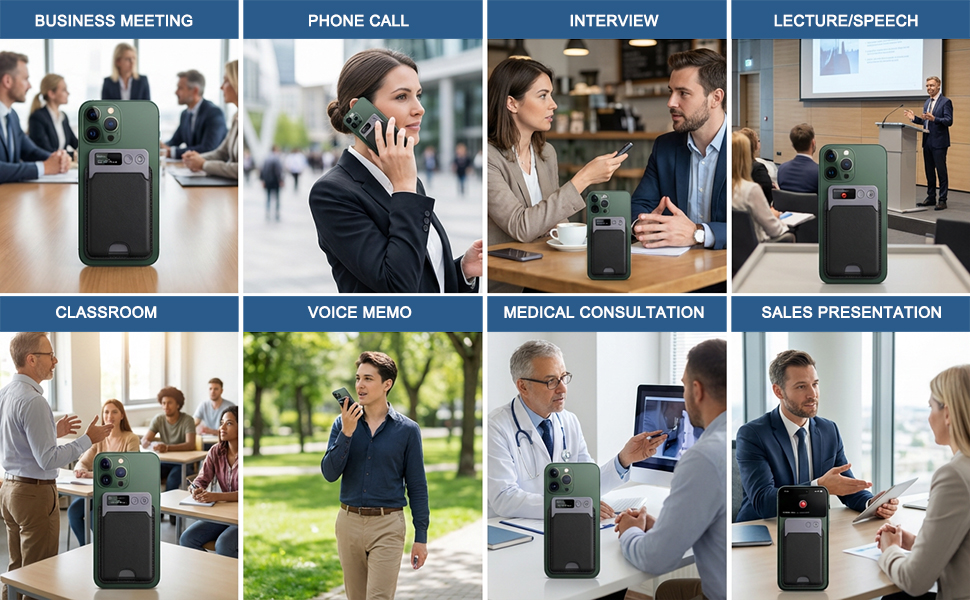 business meeting, lecture, classroom, supervison , sales presentation, ai transcrption