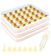 3 Pack 90-Count Deviled Egg Containers with Lid &amp; 8 Pcs Deviled Egg Piping Tool, Transparent Devi...