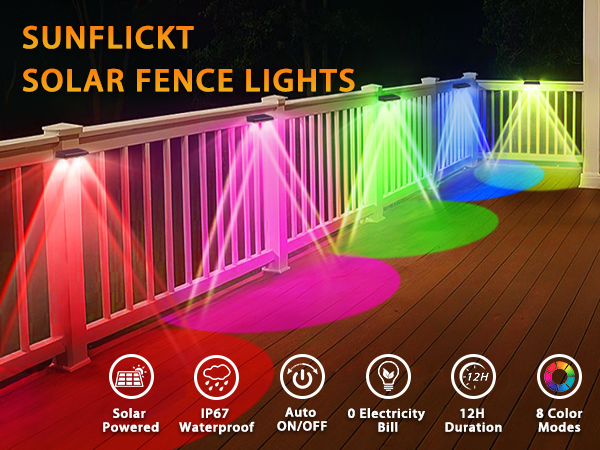 SunFlickt Solar Fence Lights