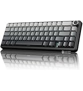 ATTACK SHARK X66 Wireless Mechanical Gaming Keyboard with Knob,Tri Mode USB-C/BT5.0/2.4G Gasket M...