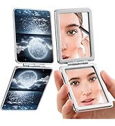 dcdcee Pocket Mirror, Small Travel Mirror with Magnification, Portable Double-Sided Magnifying Co...