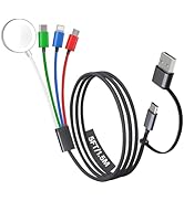 Travel Essentials, 4 in 2 Multi Charging Cable for Apple Watch Charger/iPhone Charger,USB C Cable...