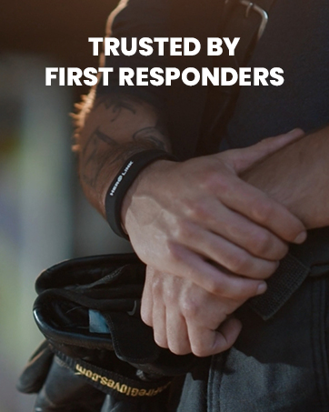 Firefighter Wearing Hero Link Bracelet