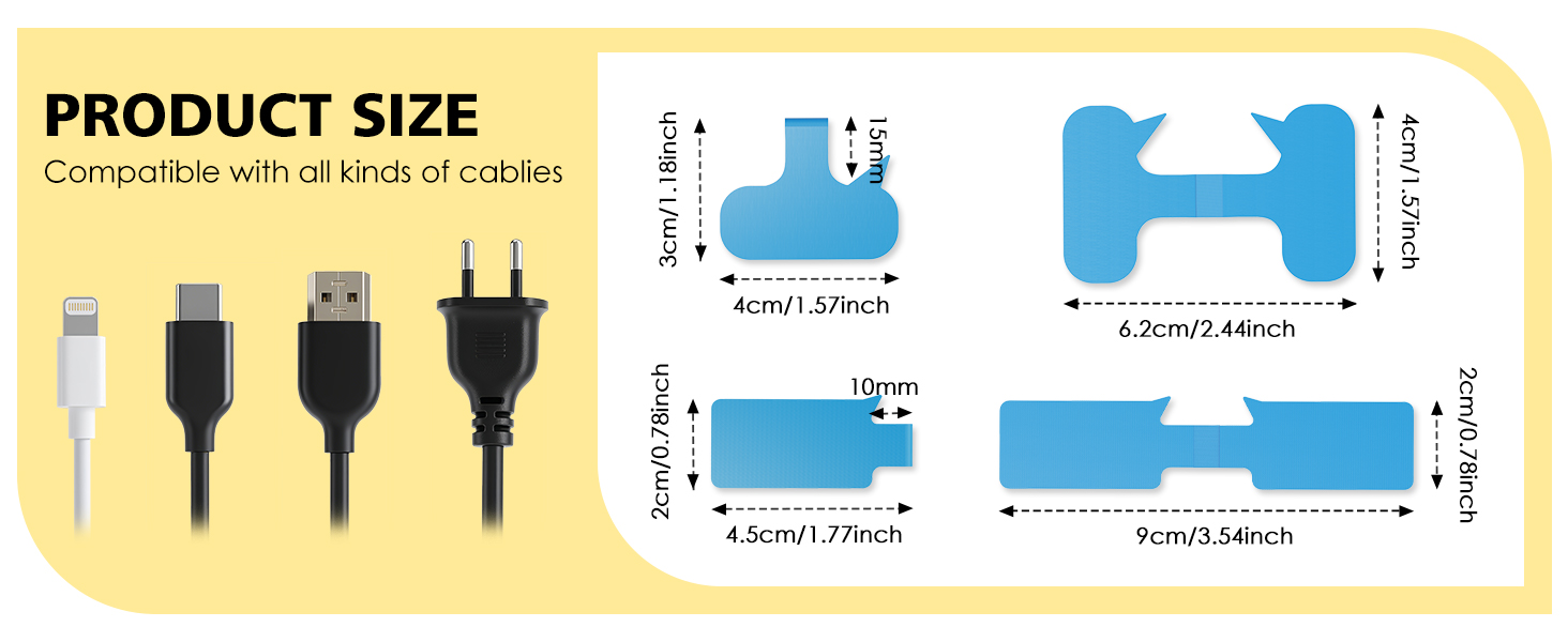 6 cable cord labels for electronics with NFC tags stickers