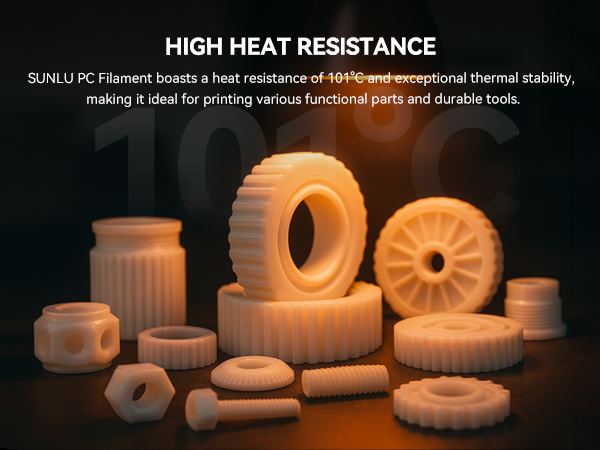 sunlu 3d printer filament PC 1.75mm filament 3d printing engineering filament 1kg natural white(1)